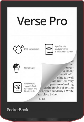 Електронна книга з підсвічуванням PocketBook 634 Verse Pro Passion Red (PB634-3-WW, PB634-3-CIS)
