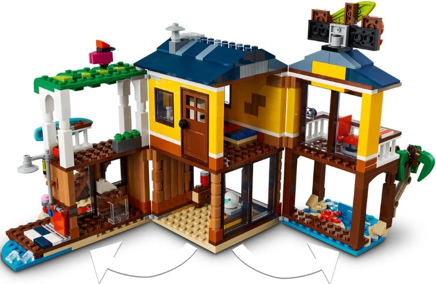 Блоковий конструктор LEGO Пляжний будиночок серферів (31118)