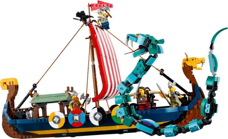 Блоковий конструктор LEGO Корабель вікінгів та Мідгардський змій (31132)