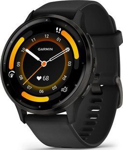 Смарт-годинник Garmin Venu 3 Slate S. Steel Bezel w. Black Case and S. Band (010-02784-01)